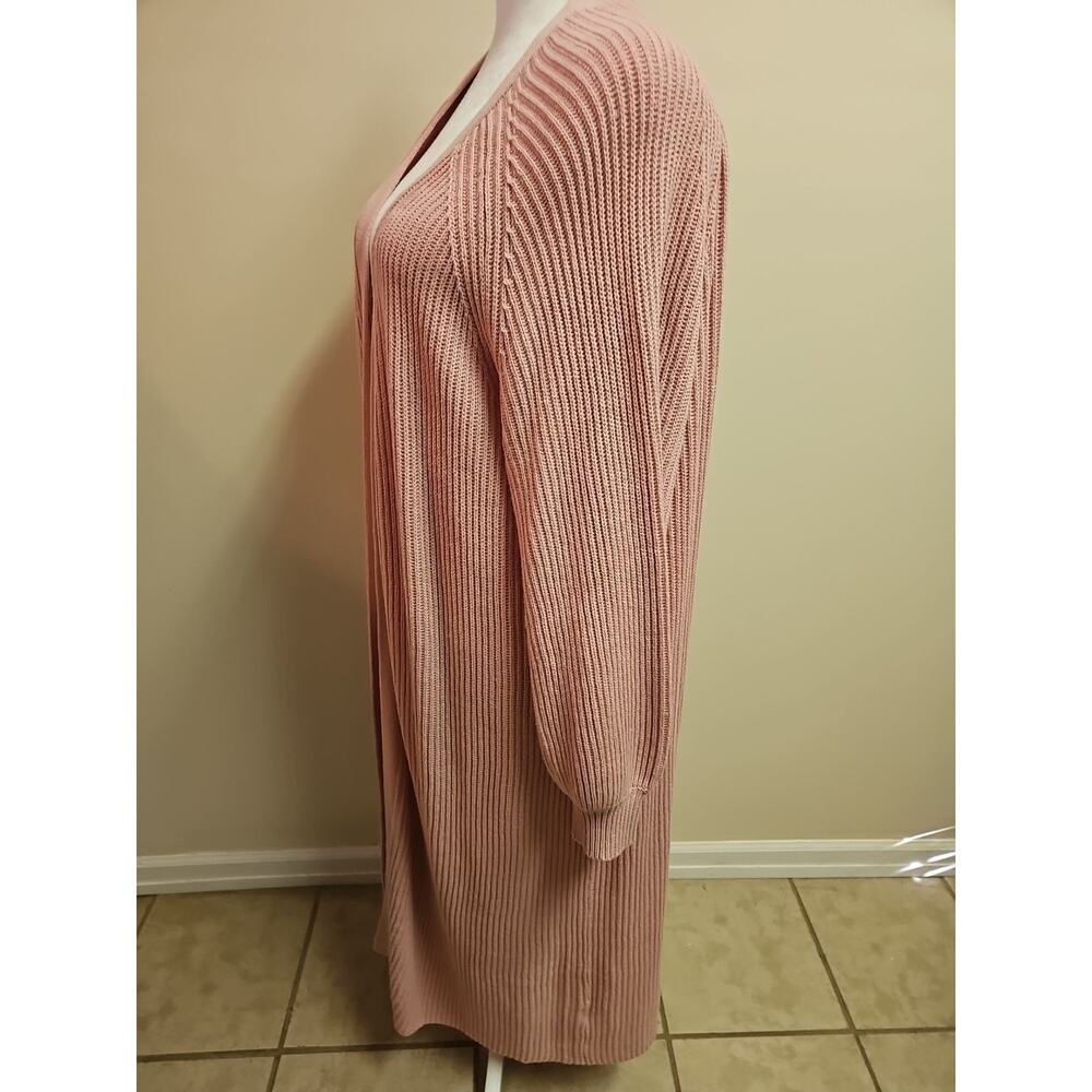 Venus Pink Full Length Maxi Open Duster Cardigan Plus SZ 1X Feminine Coquette - Picture 4 of 7